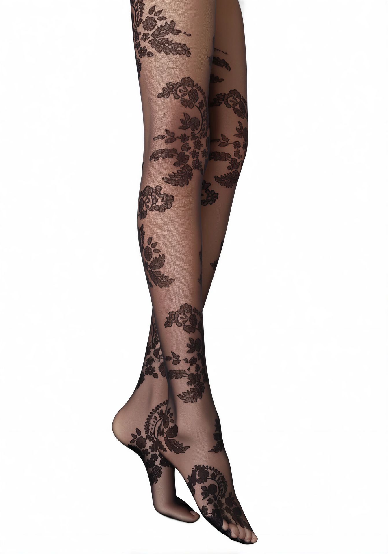 OR-paisley Oroblú Schwarz – Seitenansicht links