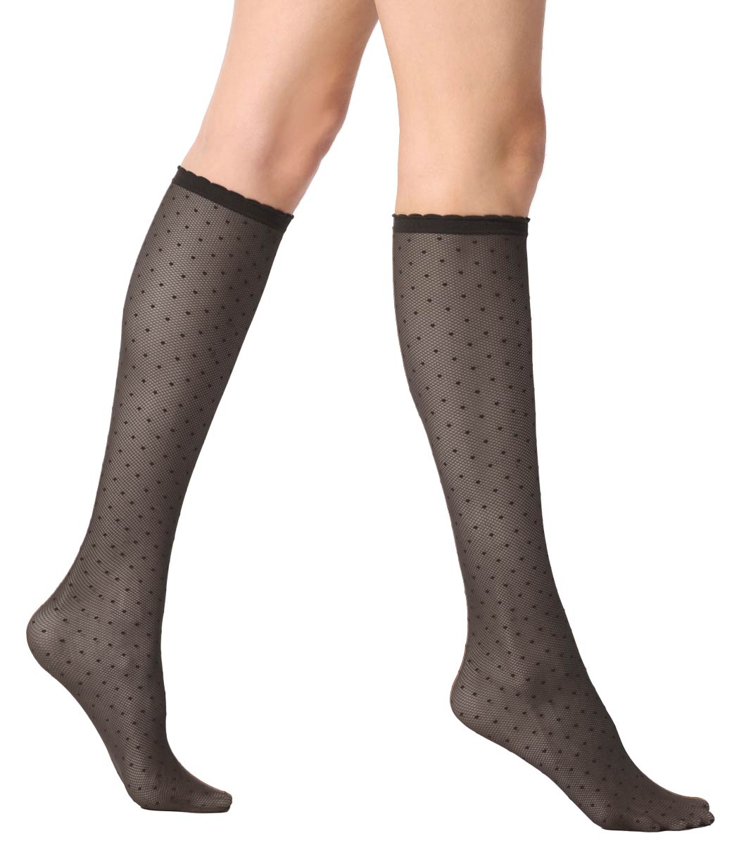 Knee socks with small polka dots PLUMENTIS 30DEN