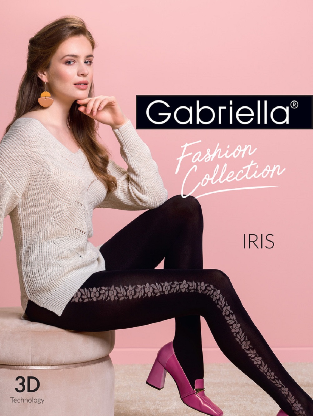 Gabriella IRIS Blumenstreifen 80DEN