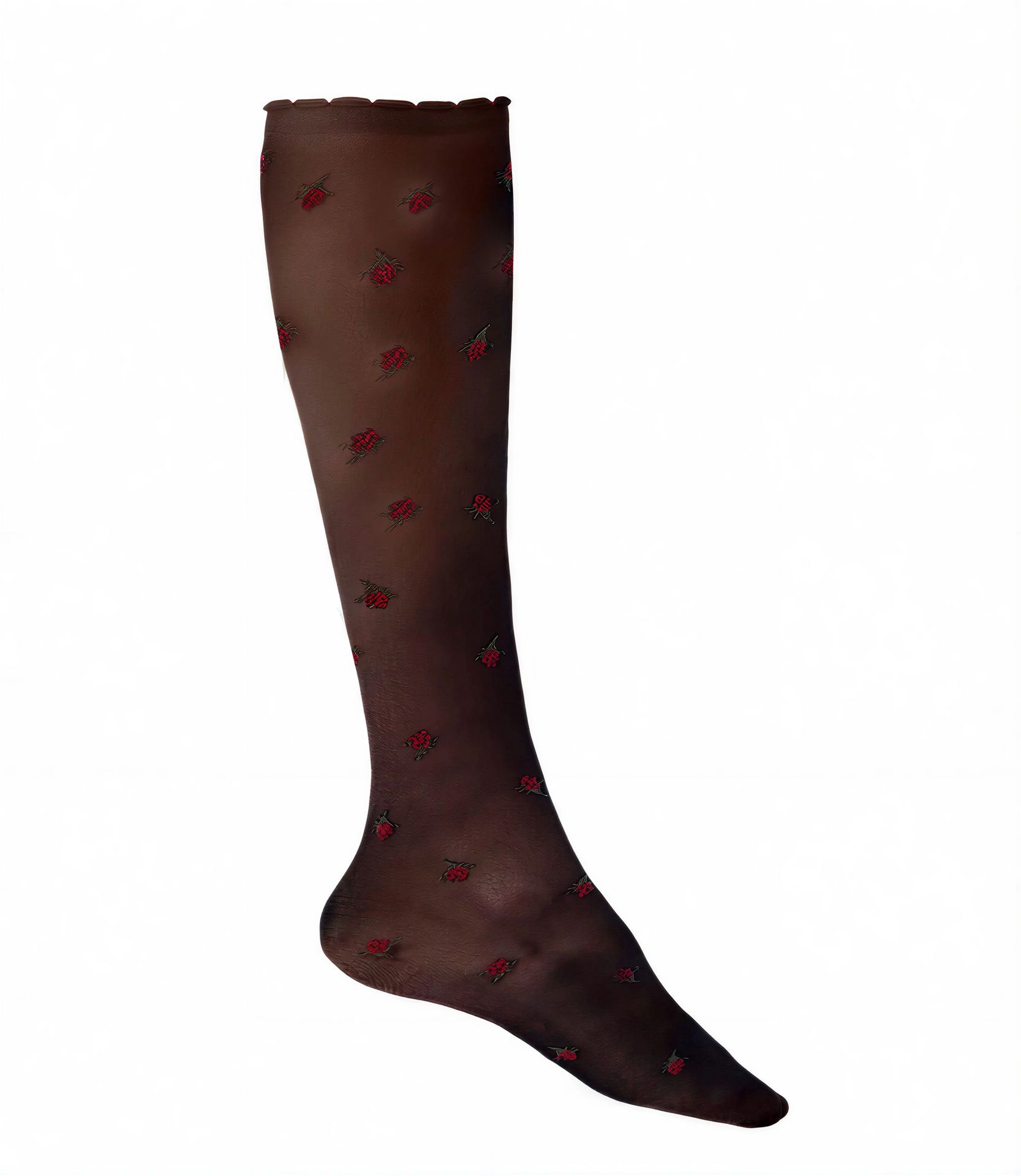 or-floral.roses50knie Oroblú Schwarz – Seitenansicht links