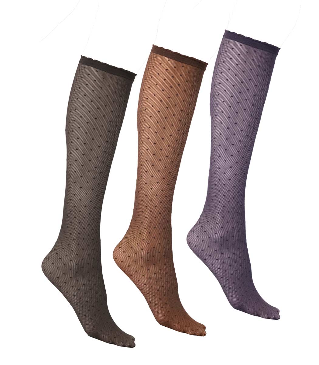 Knee socks with small polka dots PLUMENTIS 30DEN