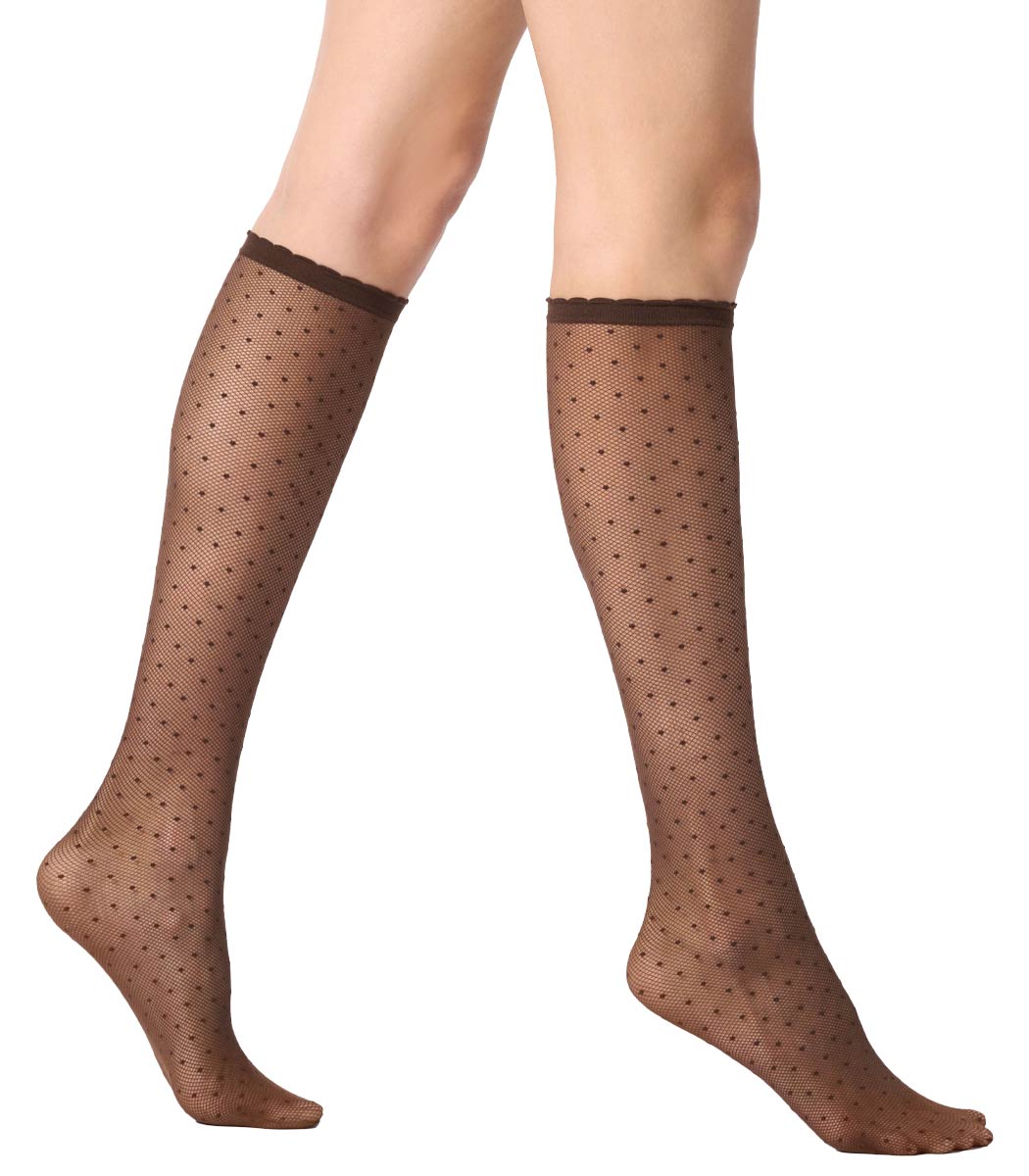 Knee socks with small polka dots PLUMENTIS 30DEN