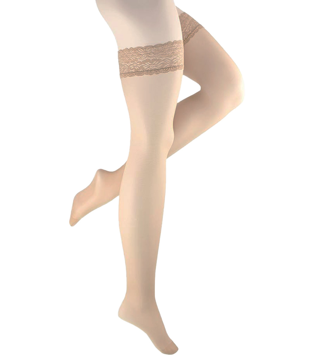 Discreetly shiny hold-up stockings Gold Stay up 20 DEN
