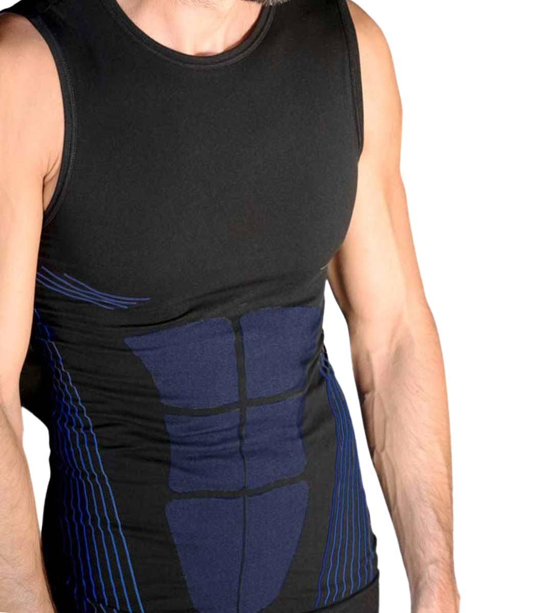 Breathable sports shirt without sleeves with 3D Active Air Zone