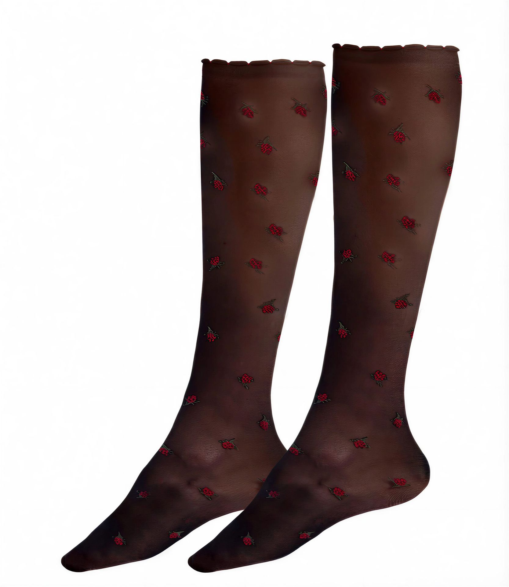 or-floral.roses50knie Oroblú Schwarz – Rückansicht
