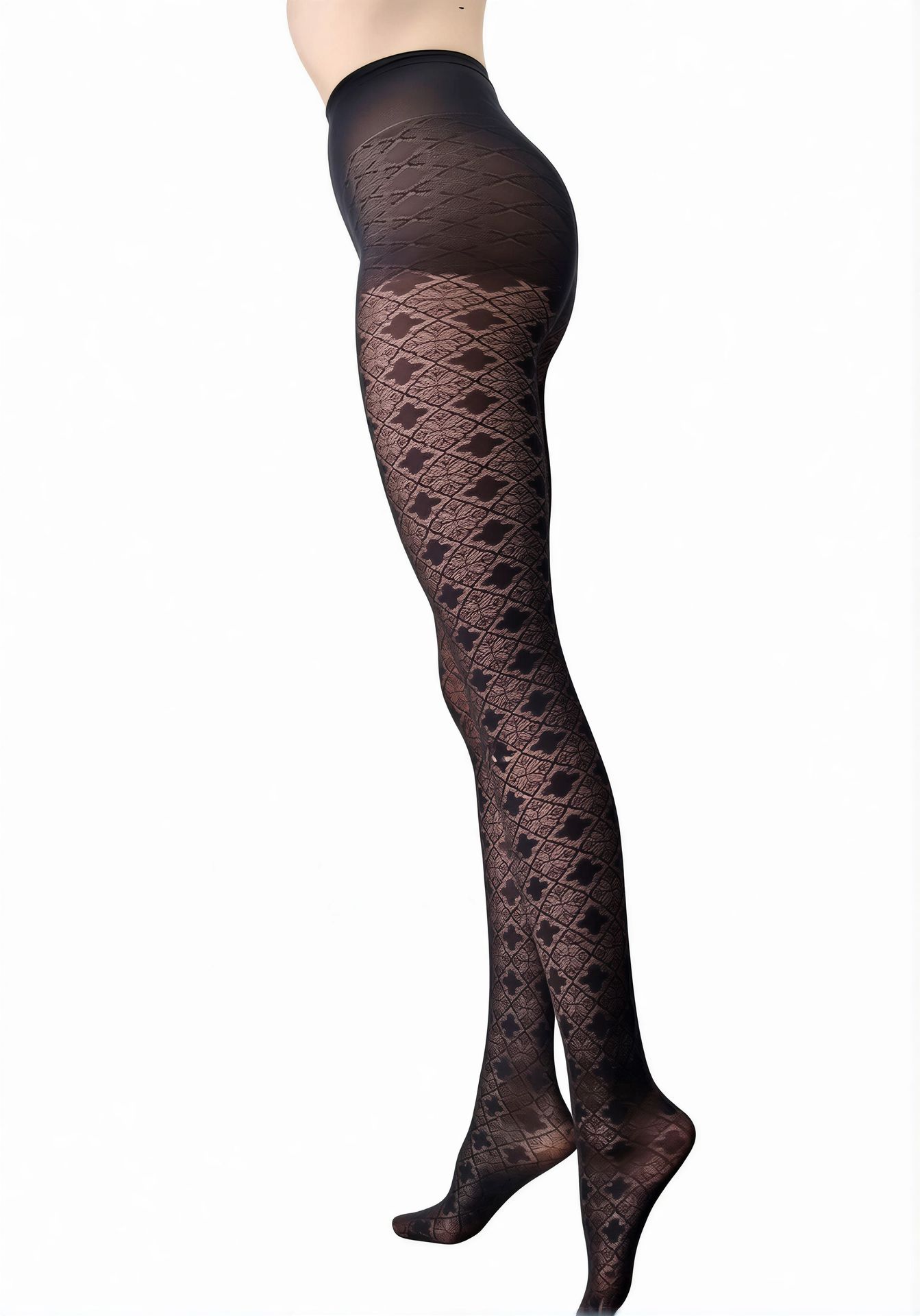 or-jacquard40 Oroblú Schwarz – Seitenansicht rechts