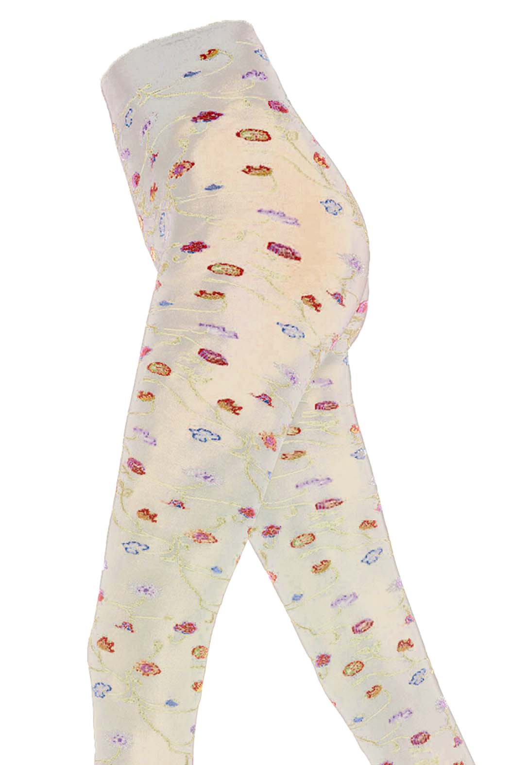 Tights with floral pattern FLEURS 80DEN
