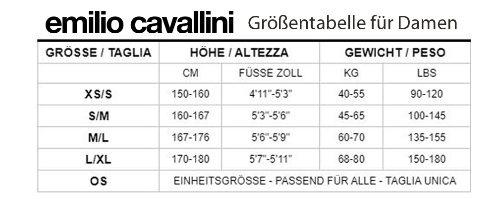 Größentabelle